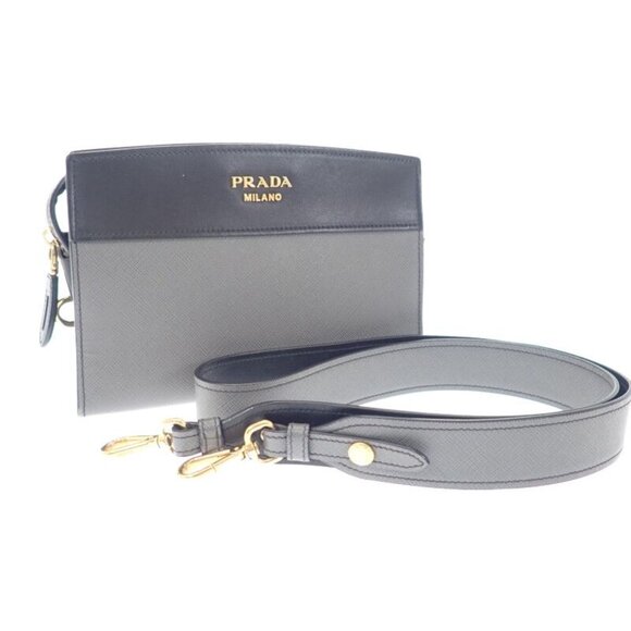 Prada Esplanade Bag 1 Bh043 Shoulder Bag Saffiano Gray Black main image 4
